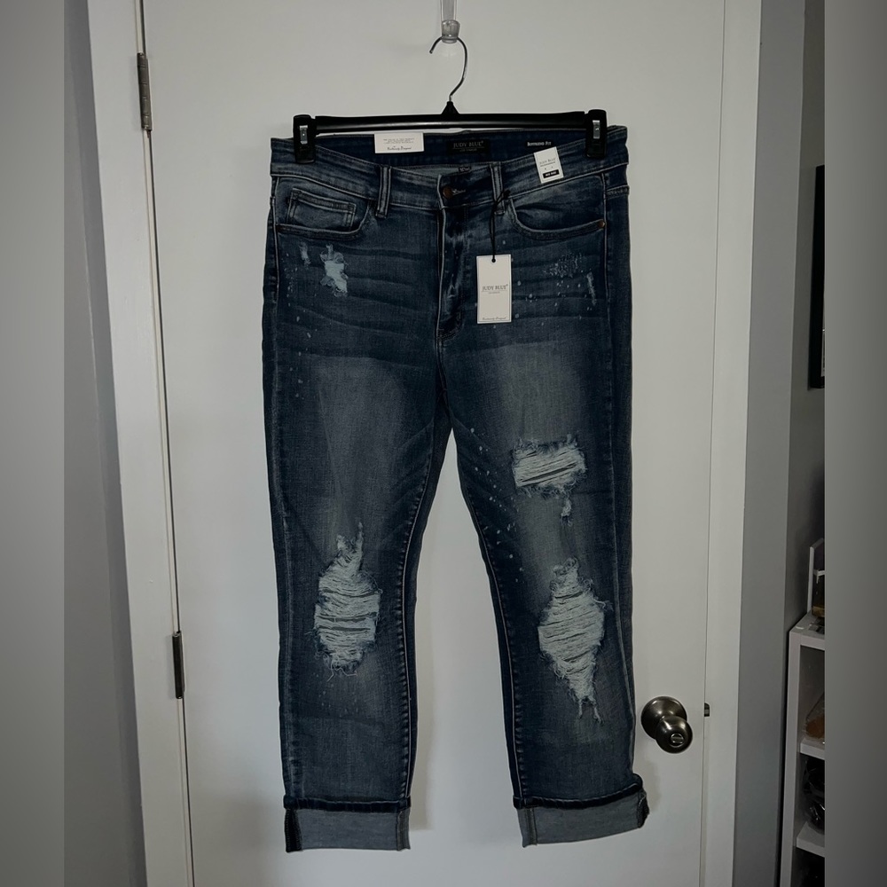 Distressed Judy Blue Boyfriend Jeans